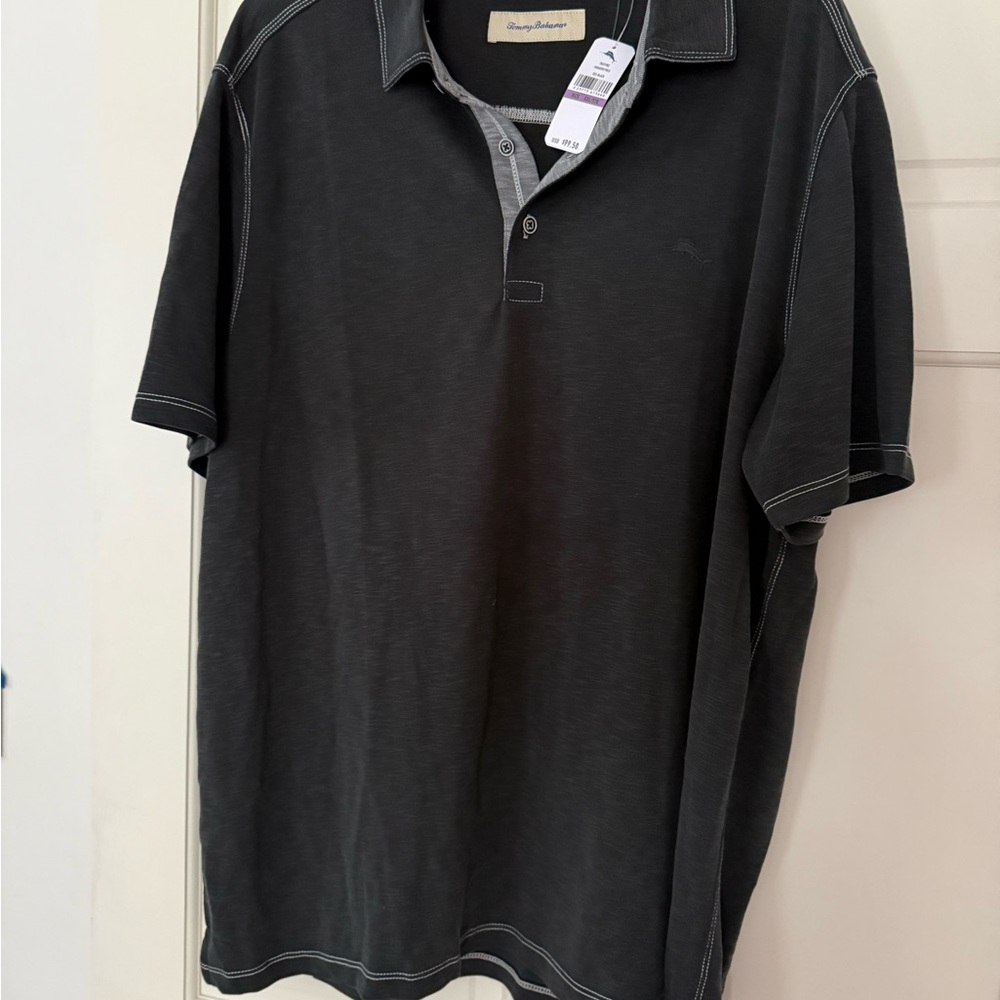 Tommy Bahama Men's Dark Gray Polo Shirt NEW! - Picture 2 of 3